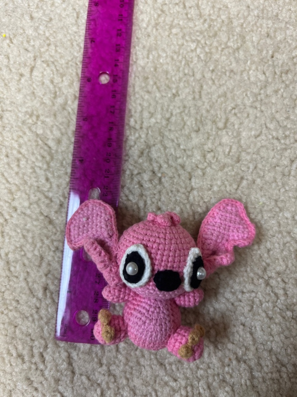 Handmade Pink Crochet Stitch Doll Plush for Kids